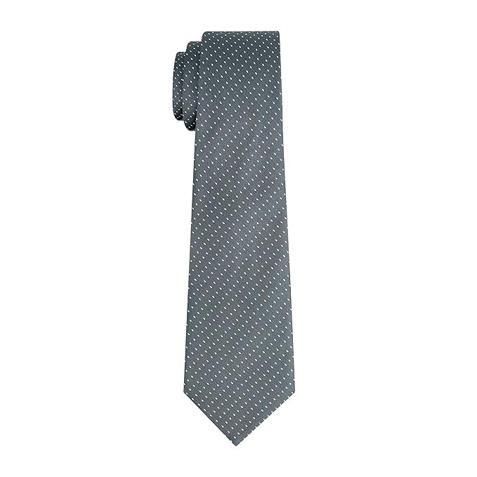 Young Arrow Men's Microfiber Pin Dot Necktie | Formal & Casual Wear – Soft Texture – Ideal for Office, Weddings, Parties (Grey) - Image 3