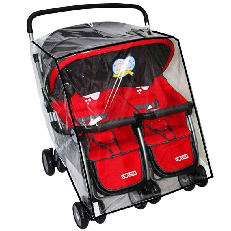 IPENNY Universal Stroller Rain Cover for Pushchair Pram Rainproof Dustproof Windproof Rain Cover with Canopy and Zipper Door Easy Baby Lift in and Out,Easy to Install,Ideal Air Circulation - Image 1
