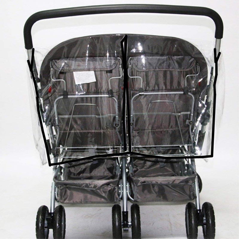 IPENNY Universal Stroller Rain Cover for Pushchair Pram Rainproof Dustproof Windproof Rain Cover with Canopy and Zipper Door Easy Baby Lift in and Out,Easy to Install,Ideal Air Circulation - Image 4