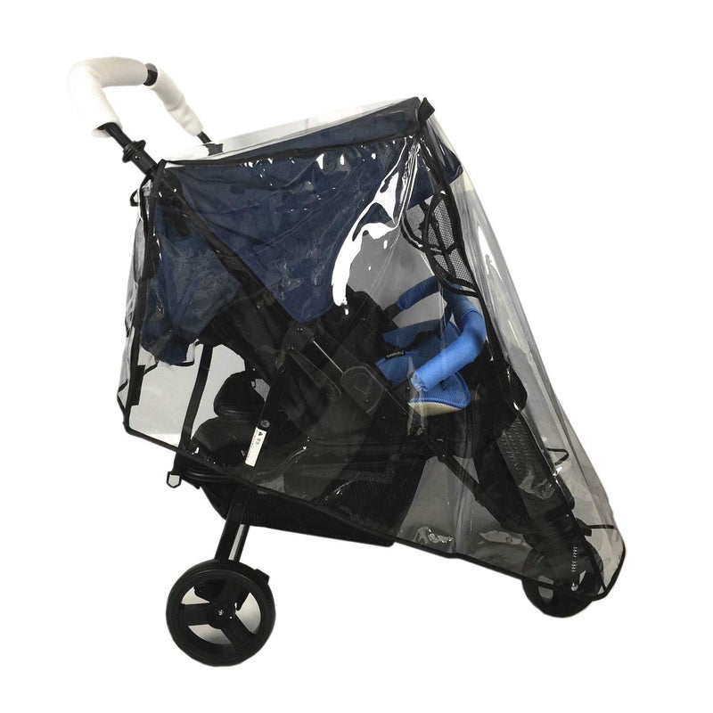 IPENNY Universal Stroller Rain Cover for Pushchair Pram Rainproof Dustproof Windproof Rain Cover with Canopy and Zipper Door Easy Baby Lift in and Out,Easy to Install,Ideal Air Circulation - Image 3