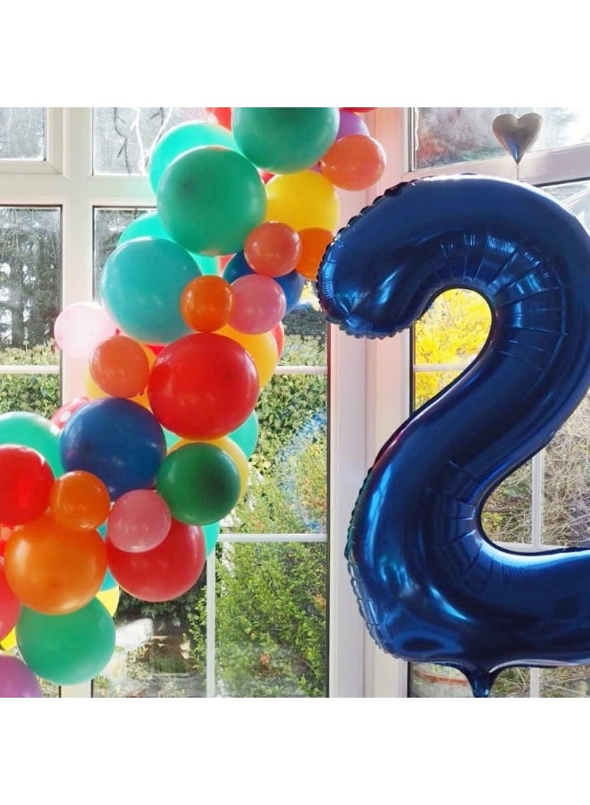 TOY GARDEN 40 Inch Blue Number 2 Foil Balloon for Birthday Party Decorations, Anniversary, Celebration Event Decor, Large Helium Air Fill Number Balloon - Image 2