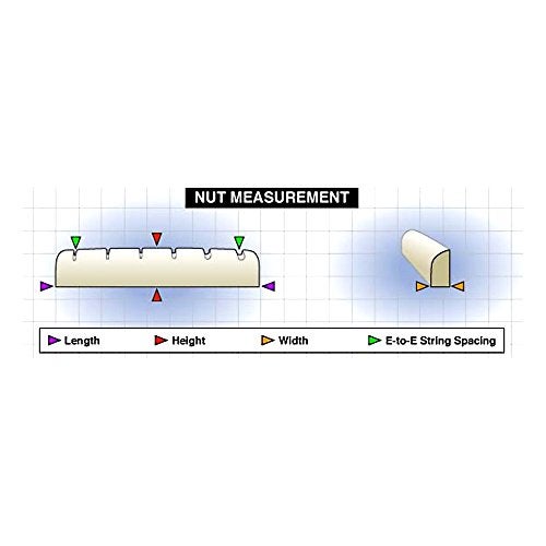 GRAPH TECH GUITAR LABS Model 1000-00 Nut Blank Curved Bottom R7.25 L44.45mm - Black TUSQ XL - Image 2