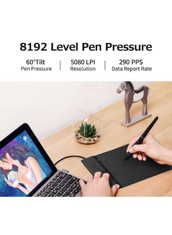 Veikk تابلت رسومات VK430 - تابلت رسم رقمي مع 8192 مستوى من حساسية الضغط ودقة 5080LPI و4 مفاتيح سريعة - Image 5