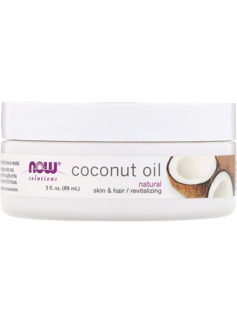 Foods, Solutions, Coconut Oil, Natural, 3 fl oz (89 ml)