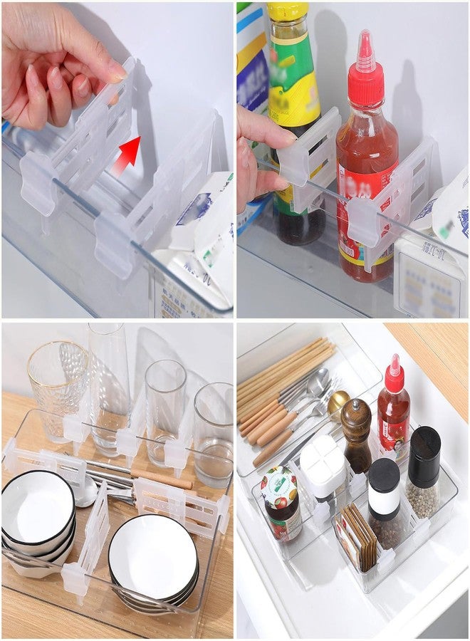 LUORNG 12PCS Adjustable Fridge Side Door Divider Kitchen Fridge Shelves Polypropylene Sorting Divider for Sorting Drawer and Storage Box - Image 5