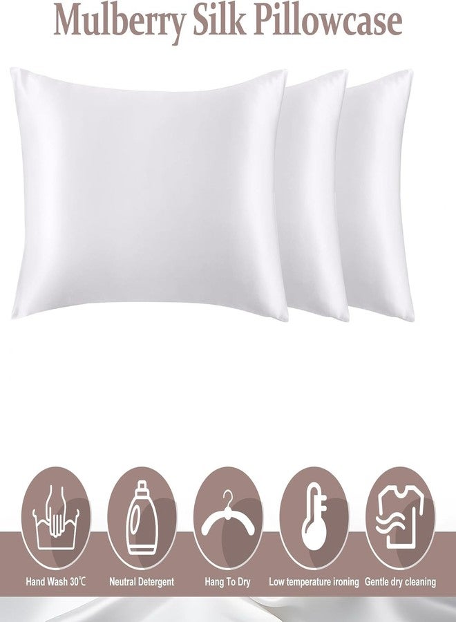 Craftelio Premium Satin Pillowcase Set of 2 with Hair Scrunchies – Reduce Hair Frizz & Split Ends, Silky Soft Bedding for Home & Gifts (White) - Image 3