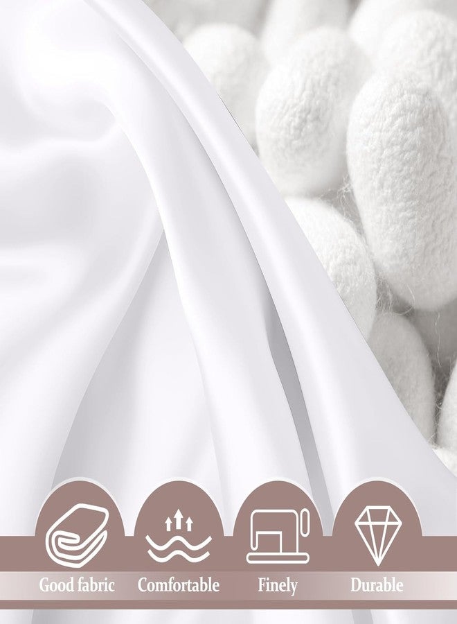 Craftelio Premium Satin Pillowcase Set of 2 with Hair Scrunchies – Reduce Hair Frizz & Split Ends, Silky Soft Bedding for Home & Gifts (White) - Image 4