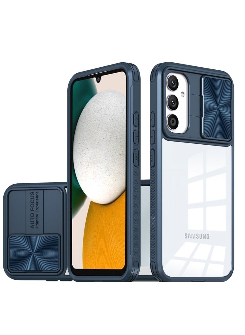 غطاء حماية مقاوم للصدمات مع غطاء كاميرا منزلق لهاتف Samsung Galaxy A34 - أزرق