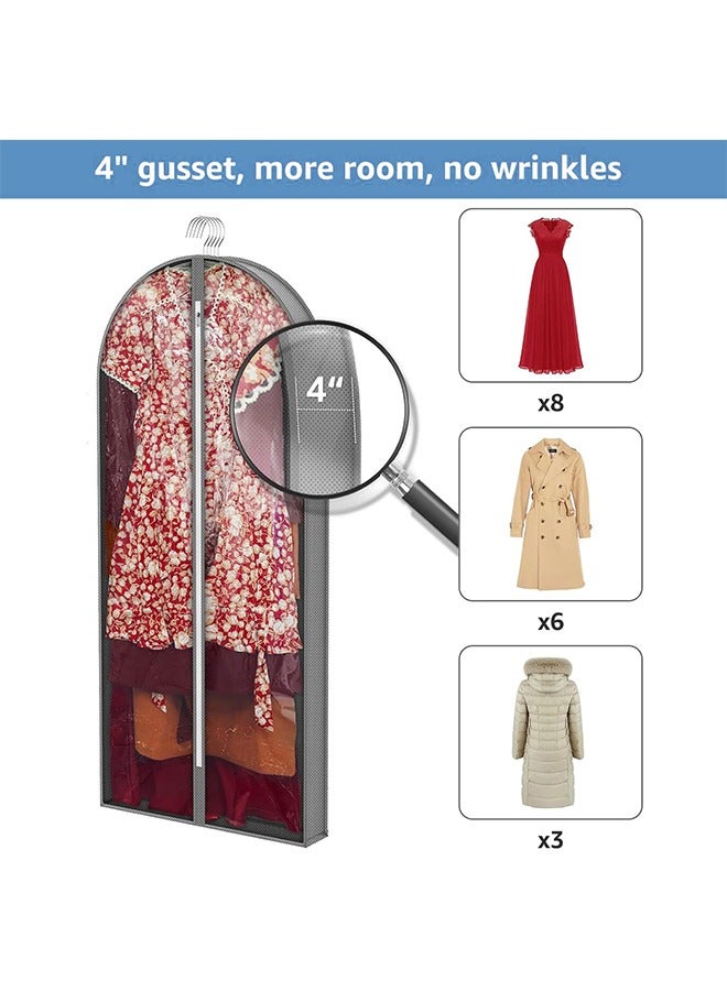 3pcs Garment Bags for Hanging Clothes,Clear Suit Bags for Closet Storage Clothing Storage,Moth-Proof Breathable Dust Cover for Coats dress Jackets,Shirts and Sweater - Image 4