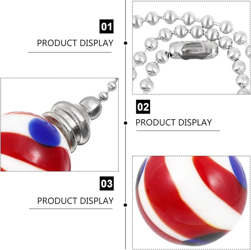 Red Ceiling Fan Pull Chain Extender Ball Pendant Hanging Ornament For Light Fixture - Image 3