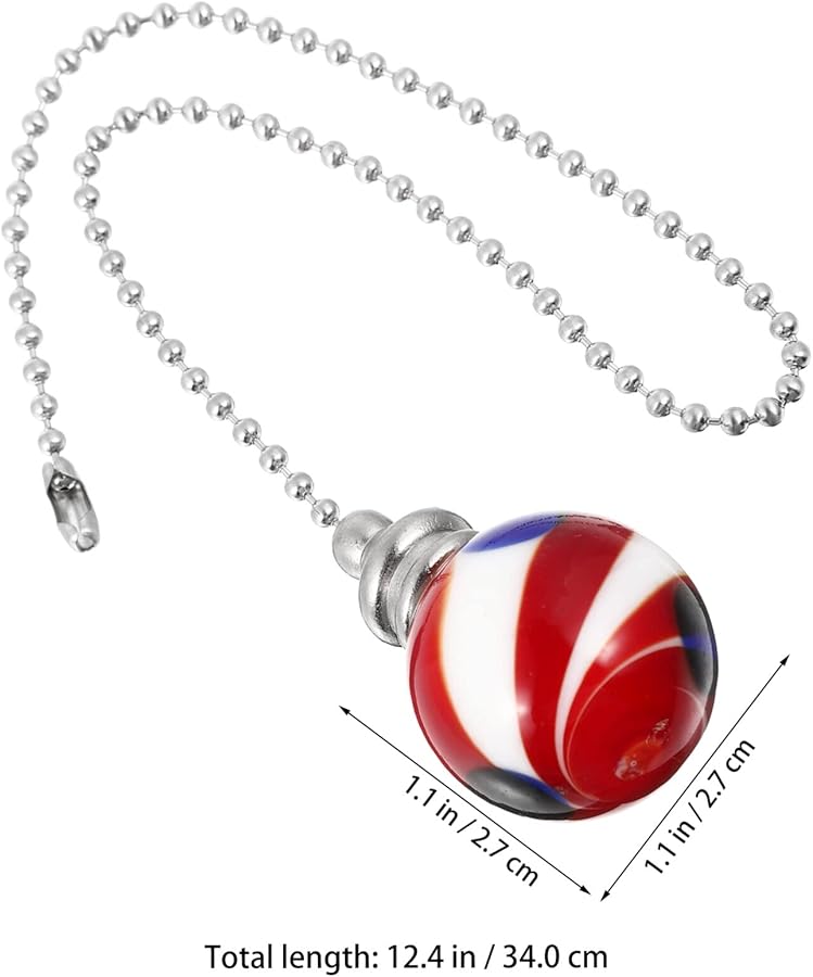 Red Ceiling Fan Pull Chain Extender Ball Pendant Hanging Ornament For Light Fixture - Image 5