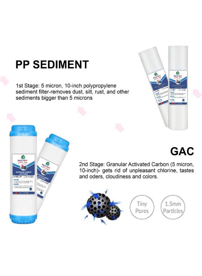 MAX PURE 7 stage water Filter, High Quality Membrane Whole House Water Filter, 3 Stage water Filter, Sets of High Capacity RO Water Filter System,فلتر مياه من 7 مراحل - Image 2