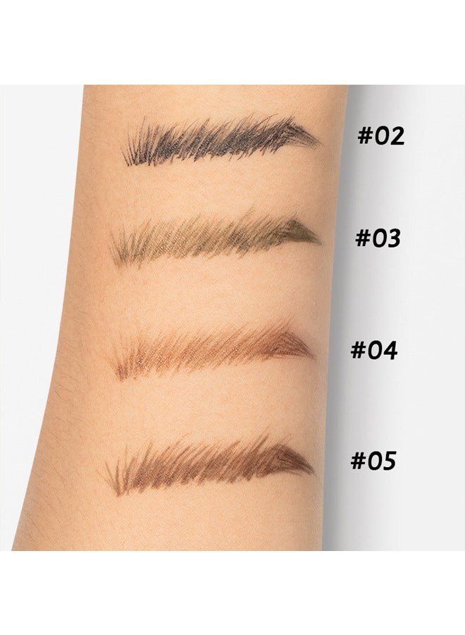 pudaier Lifelike Eyebrow Pencil- Long Lasting 4 Fork Liquid Smudge Proof Eyebrow Pencil，Waterproof Long lasting Natural Brows Looking 02# Black - Image 5