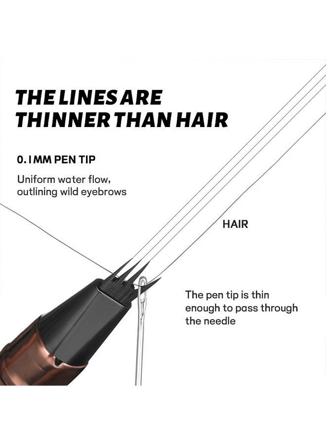 pudaier Lifelike Eyebrow Pencil- Long Lasting 4 Fork Liquid Smudge Proof Eyebrow Pencil，Waterproof Long lasting Natural Brows Looking 02# Black - Image 3
