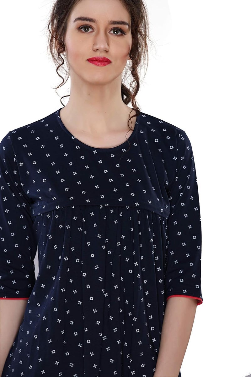 AV2 Store AV2 Women Cotton Printed Maternity & Feeding Top & Pajama Set - Image 4