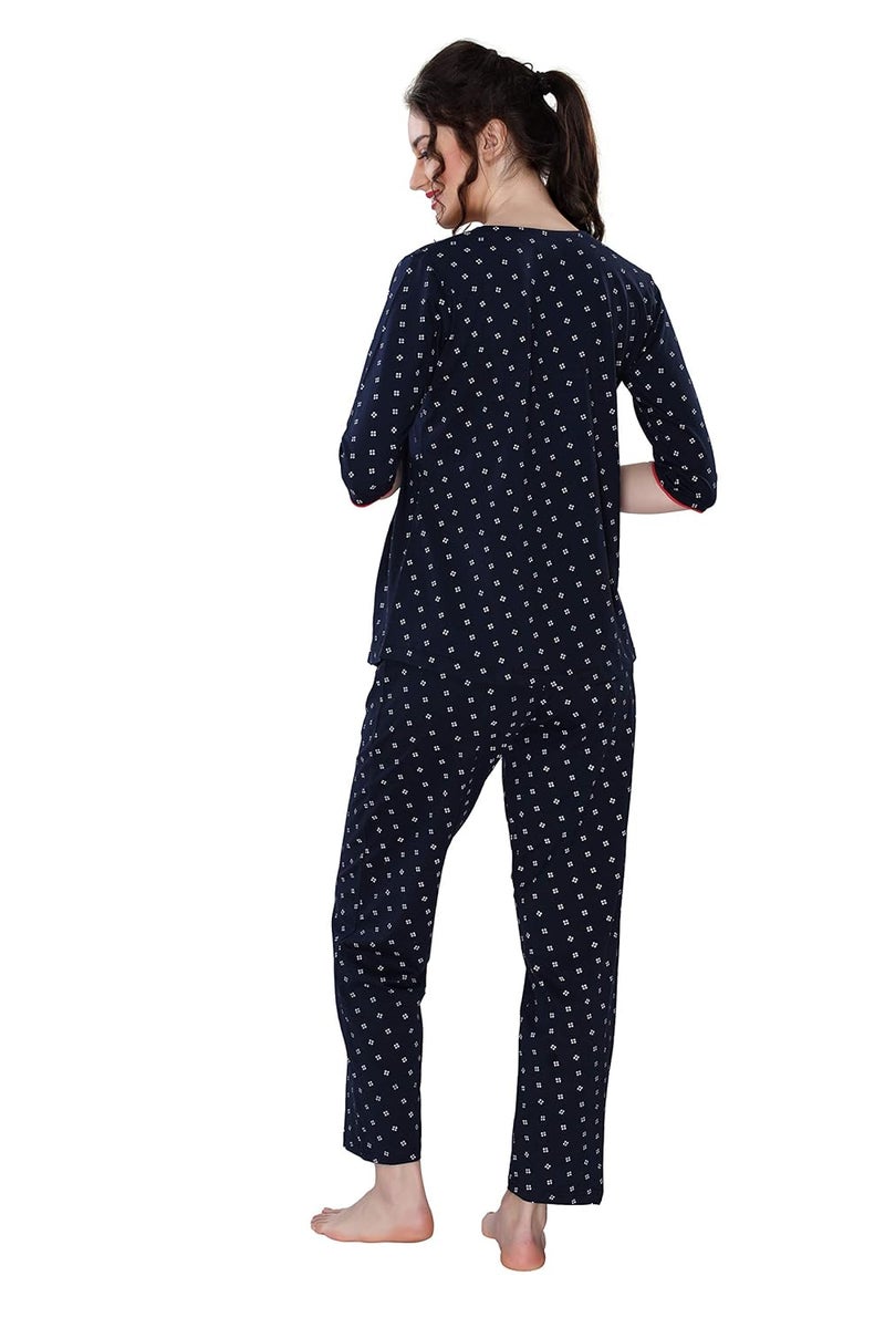 AV2 Store AV2 Women Cotton Printed Maternity & Feeding Top & Pajama Set - Image 2