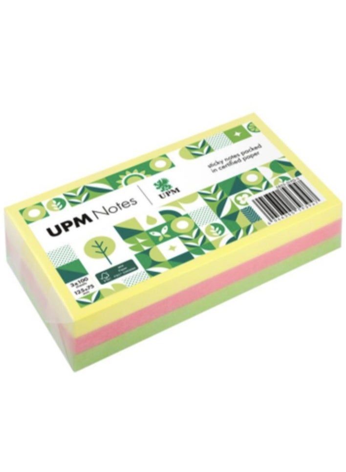 UPM - STICKY NOTE, 75x125mm, Brilliant color, (Environmentally friendly) - 300Sheets made in germany