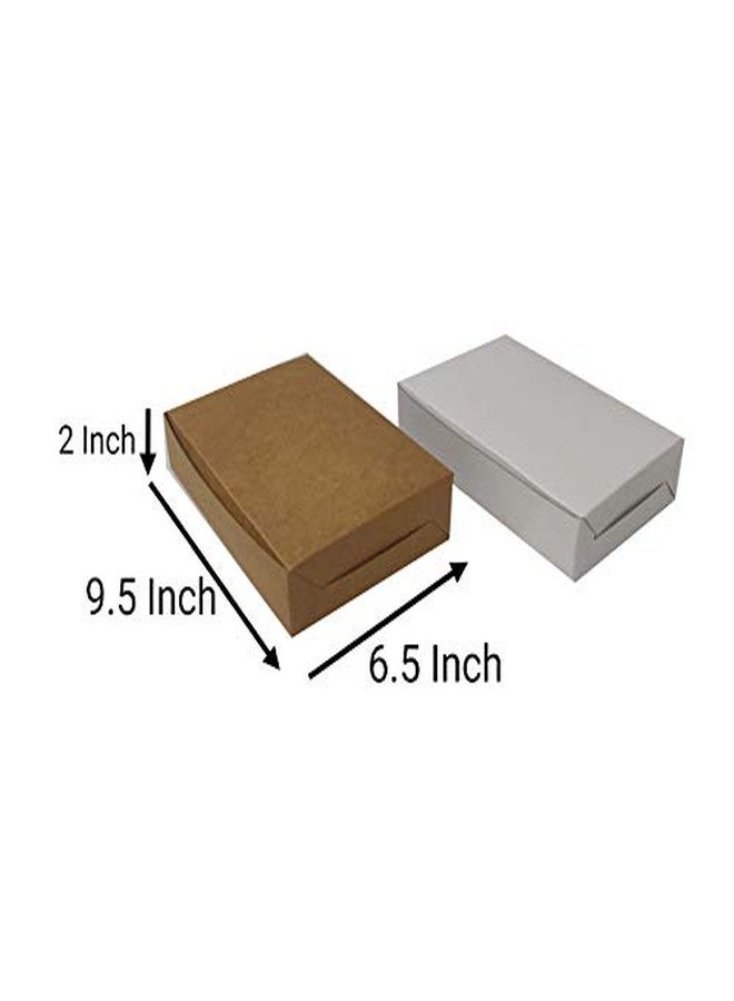 Flute Presents Pastry/Brownie/Chocolate/Doughnut, Paper Box in White and Brown Colour (Both Sides useable), (Size 9.5" x 6.5" x 2" - inch) Pack of 15 - Image 3