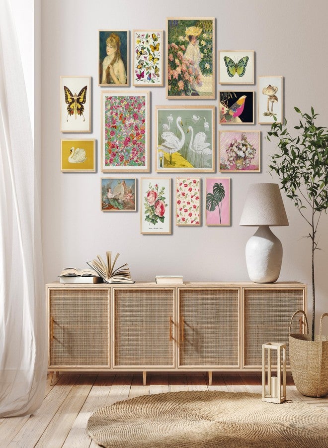 LANCHI95 15 Pcs Maximalist Gallery Wall, Colorful Eclectic Decor, Colorful Art, Girls Room, Vintage Wall Art Prints, Moody Maximalist Bedroom Decorations (UNFRAMED) (Eclectic 7, Unframed) - Image 3