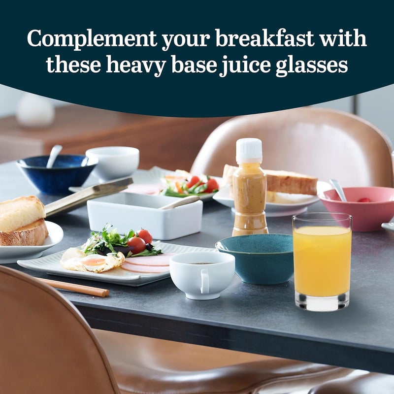 LIBBEY Fruit Juice Glasses, Heavy Base Glasses Drinking Set of 8, Breakfast Juice Cups, Everyday Clear Drinking Glasses for Cold Drinks - Image 2