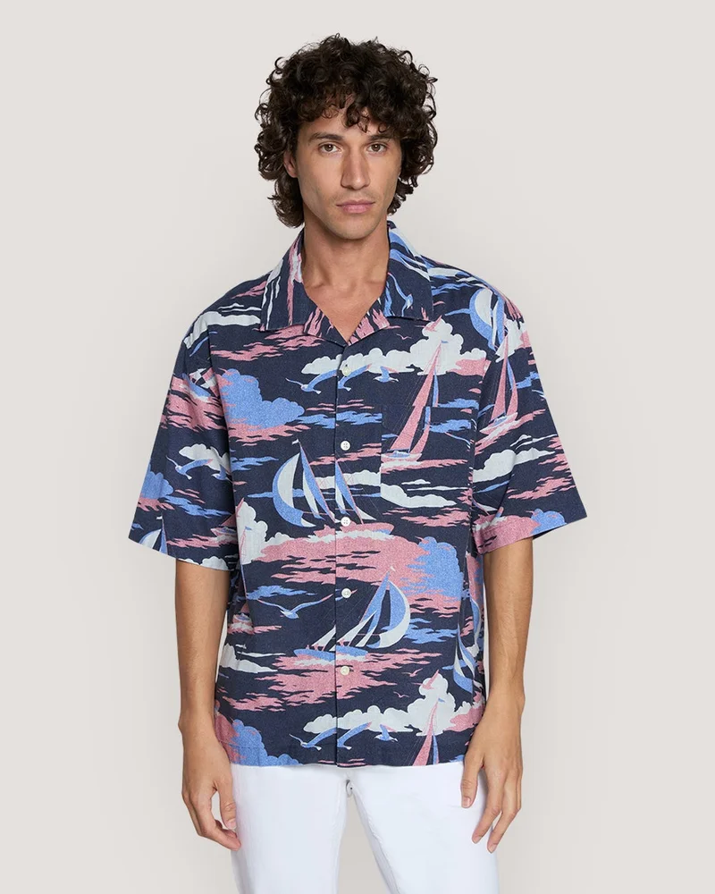 GANT Gant Rel Sailing Print Ss Shirt