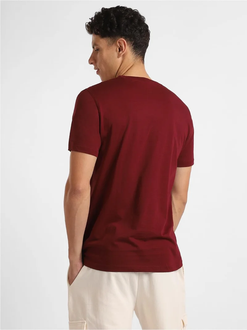 Nobero  Men's Maroon Graphic Print T-Shirt for Men | Best Price UAE
