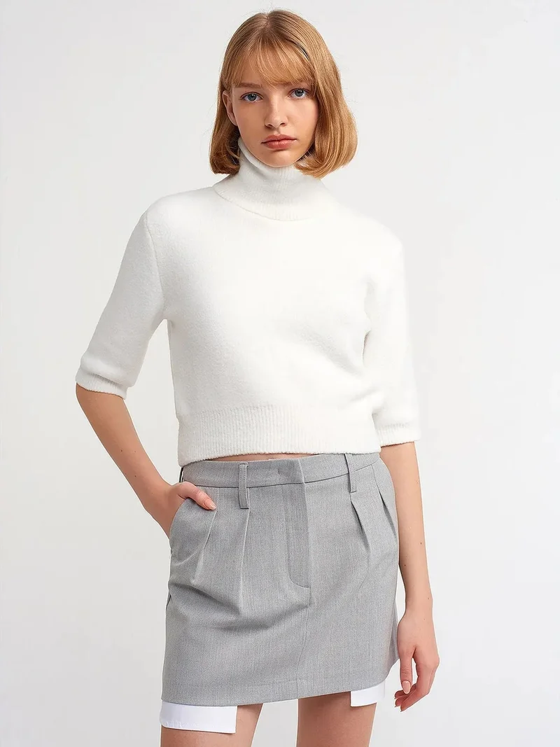 ديلفين DILVIN High-Waist A-Line Mini Skirt With Pocket