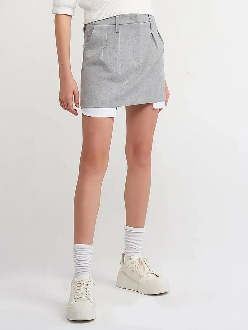 ديلفين DILVIN High-Waist A-Line Mini Skirt With Pocket