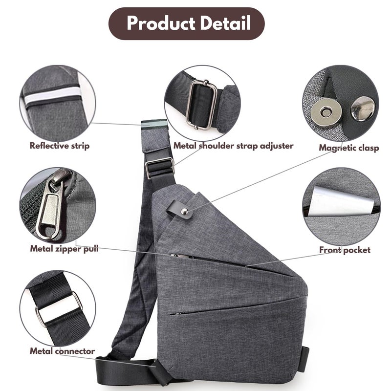 ocalil Anti Theft Travel Bag,Crossbody Travel Bag, Sling Bag Travel Crossbody Bag for Women Men (Right Shoulder, Blue) - Image 2