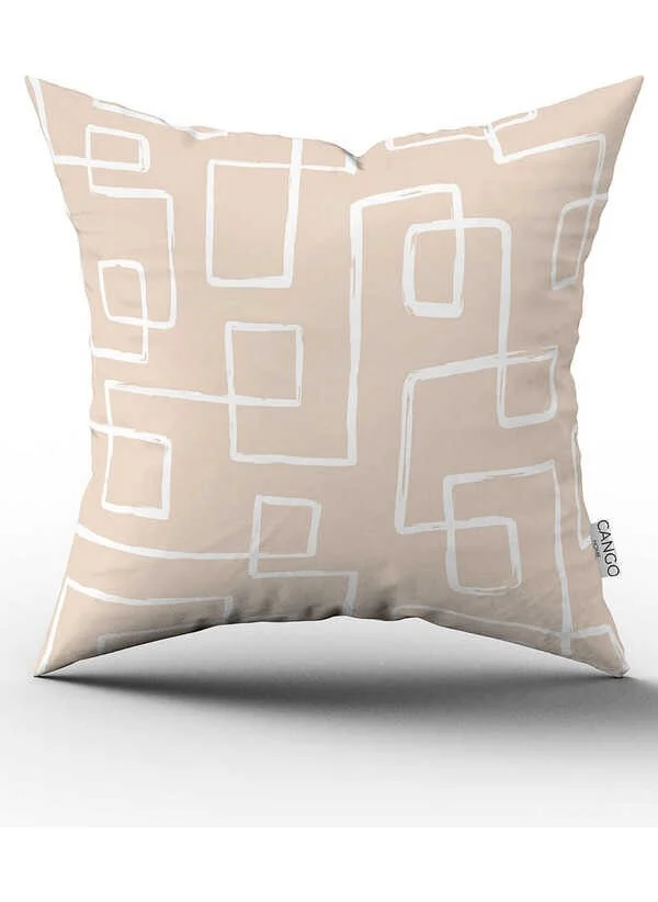 Cango Home Double Sided Cream White Bohemian Scandinavian Geometric Patterned Digital Printed Throw Pillow Cover CGH1202
