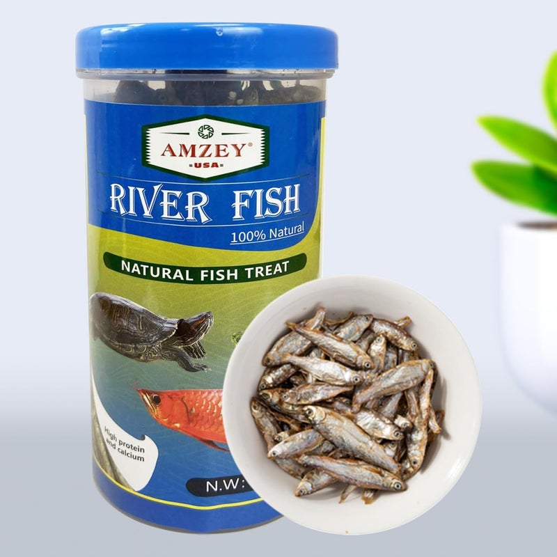 Amzey 2.3 oz Dried River Fish - Natural Food for Turtles, Terrapins, Reptiles and Large Tropical Fish - Image 1