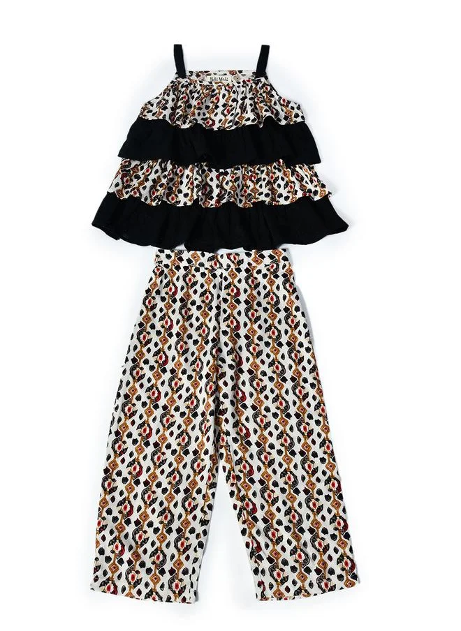 بيلا مودا Bella Moda Printed Layered Strappy Top and Pants Set