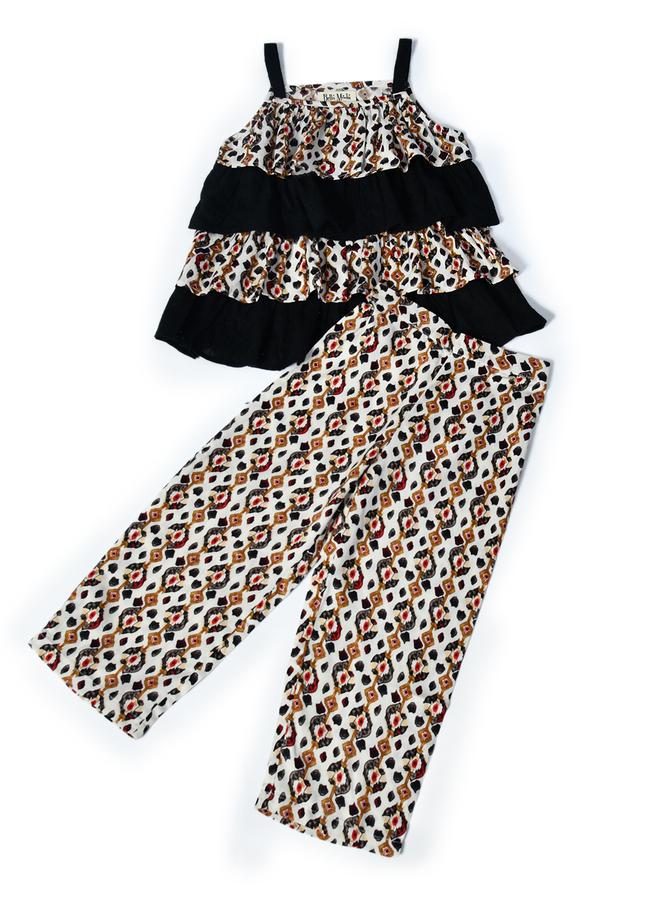 BELLA MODA Bella Moda Printed Layered Strappy Top and Pants Set  - Image 5
