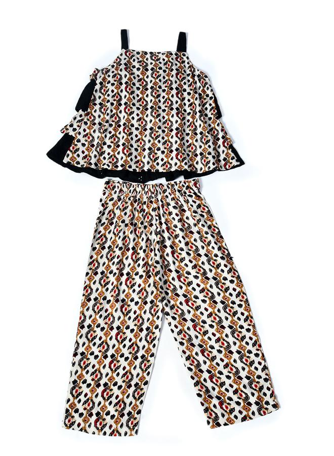 BELLA MODA Bella Moda Printed Layered Strappy Top and Pants Set  - Image 3