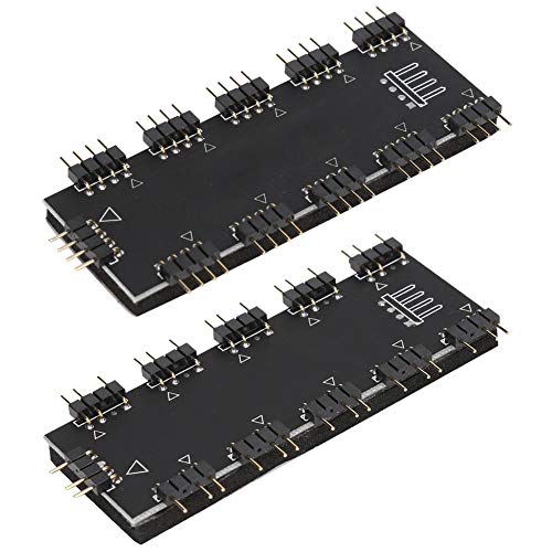 Ashata Computer Fan RGB Hub,Computer 10-Channel RGB Hub,PC Motherboard RGB Fan Extension Cable,RGB LED Splitter Hub,Suitable for PC Desktop Computer Motherboard(12V 4-Pin) - Image 1