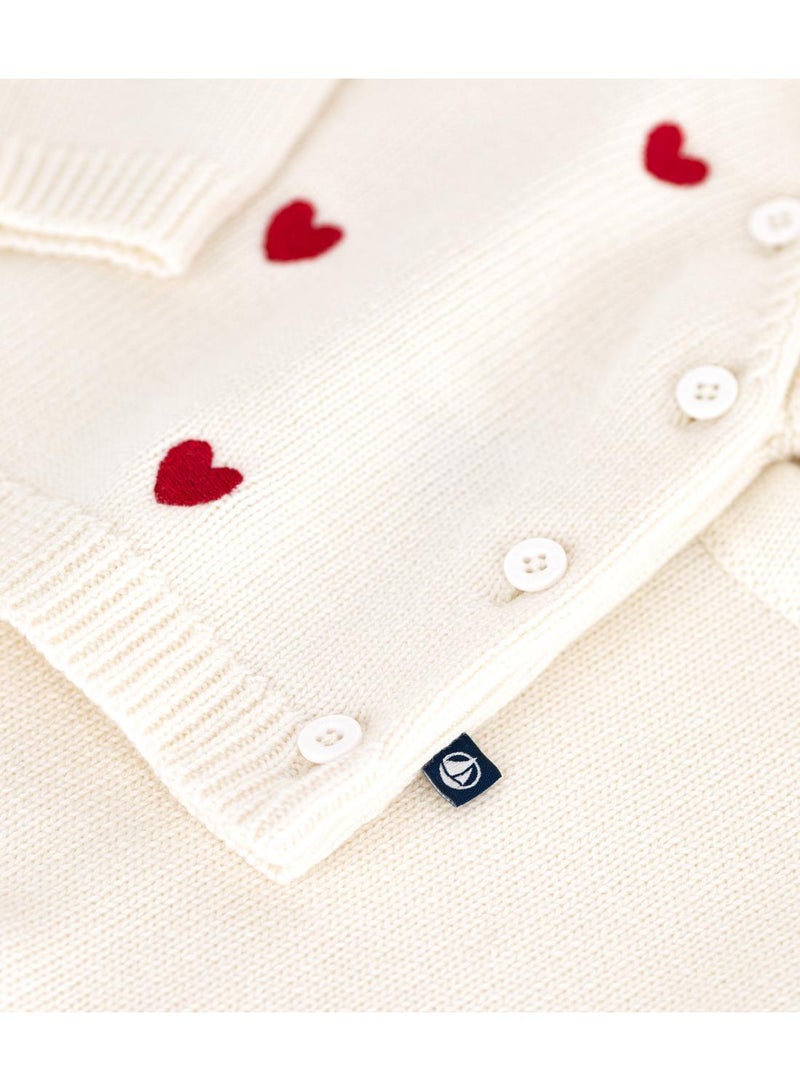 Petit Bateau Babies' two-piece knitted outfit with embroidered hearts - Image 4