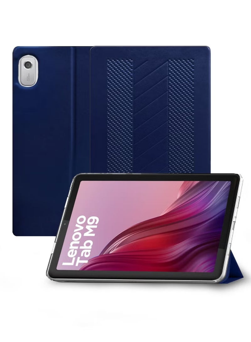 BYTER Leather Flip Case Cover For Lenovo M9 Blue - Image 1