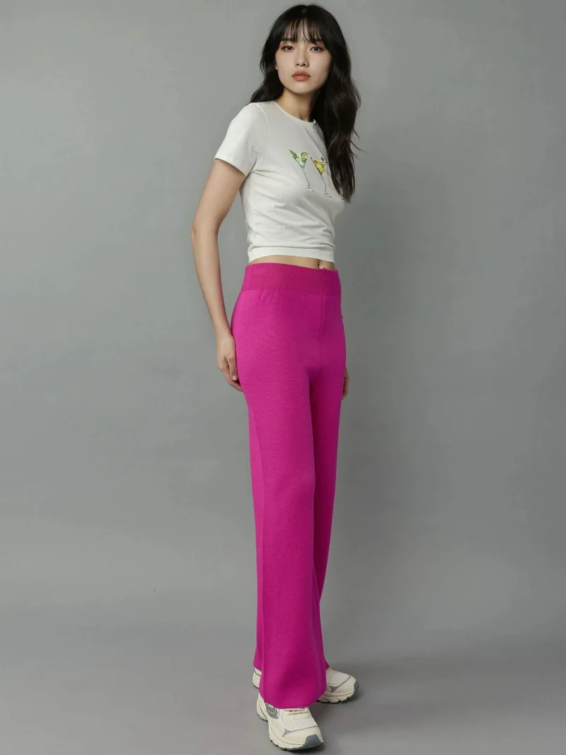 MY FASHION MY FASHION Textured Knit Pull-On Pants