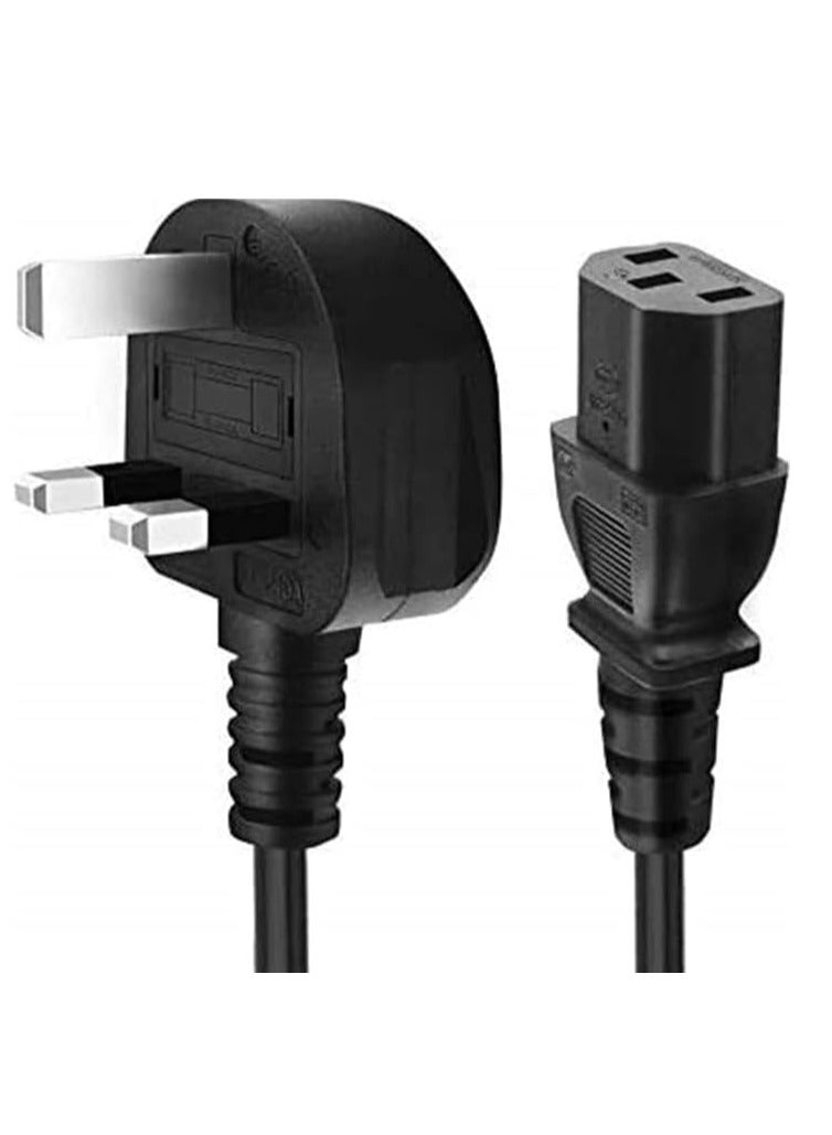 Lucky Sky UK Plug Power Cable 3 Pin with 13A Fuse Power Cord Main Leads Universal AC Power Cord Replacement for PC Computer Printer LED LCD Smart TVs. (1.5 Meter)