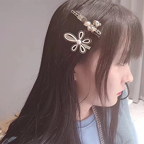 NGEL 5Pcs Black Hair Clip/ Elegant Pearl Hair Pins For Women & Girls/ Styling Hair Accessories/ Retro Bear Hair Pin - Image 5