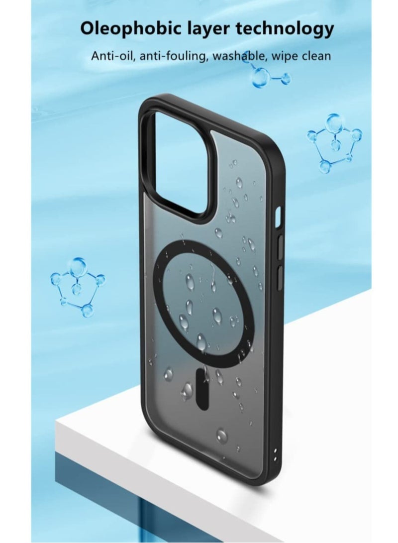 ELTRAZONE Case for iPhone 14 Pro Case [MIL-Grade Drop Tested & Compatible with MagSafe] Translucent Matte Back with Metal Keys, Anti-Fingerprint Anti-Scratch 6.1 Inch (Black) - Image 3