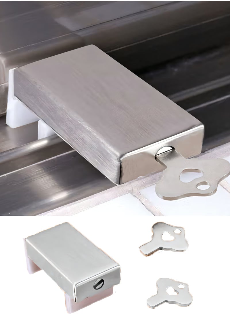 General Silver Child Protection Flat Key Safety Lock for Doors and Windows  - Image 1