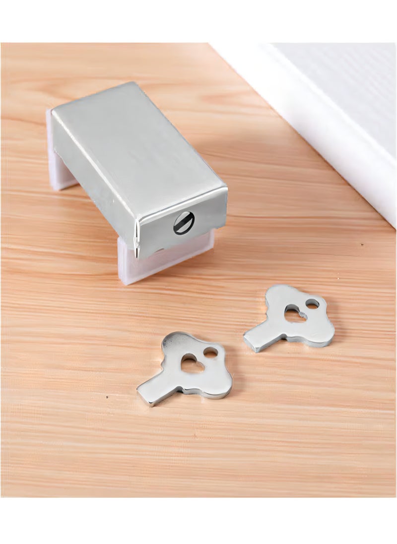 General Silver Child Protection Flat Key Safety Lock for Doors and Windows  - Image 2