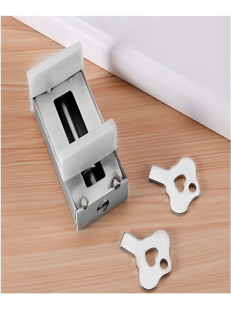 General Silver Child Protection Flat Key Safety Lock for Doors and Windows  - Image 3