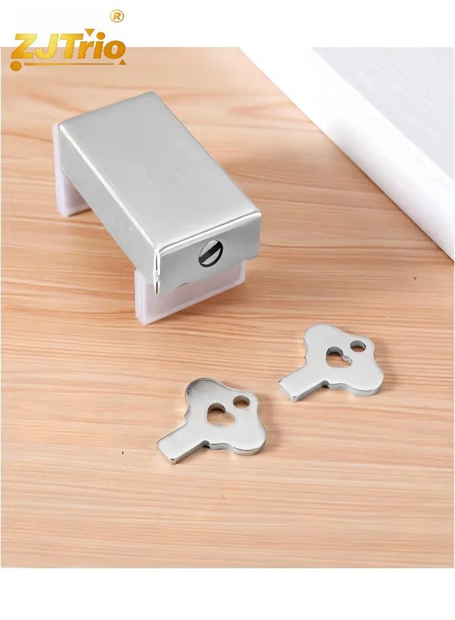 ZJTrio Silver Child Protection Flat Key Safety Lock for Doors and Windows - Image 2