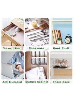 MahMir Shelf Liner for Kitchen Rolls Non-Adhesive Drawer Mats, Non-Slip Food Grade EVA Drawer Liner, Stain Proof Liner for Shelf, Refrigerator, Cupboard, and Desk  - Image 2