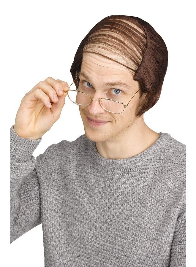 Fun World Comb Over Brown Bald Wig - Image 2