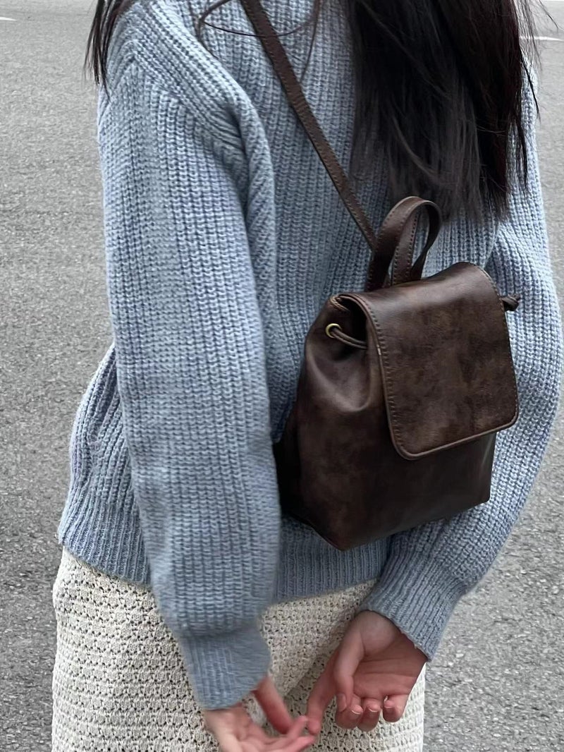 Vintage PU Shoulder Bag - Image 1