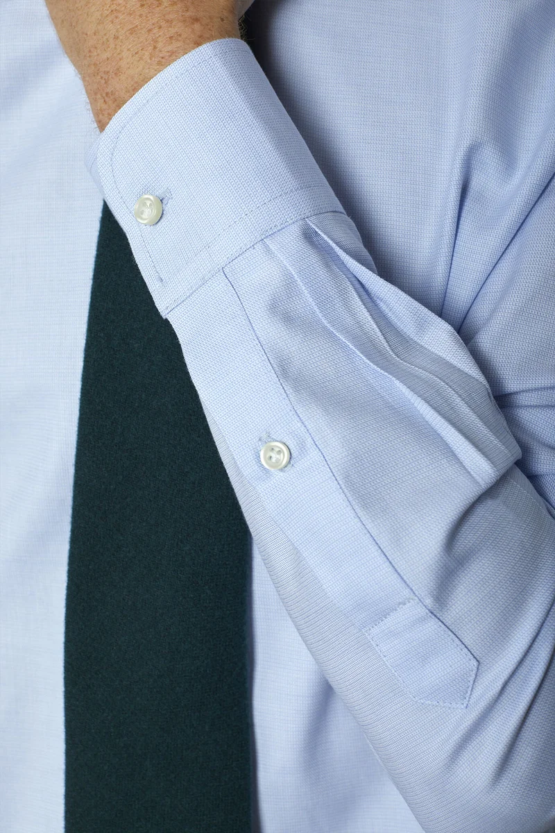 Doppelganger Blue Men's regular fit french collar classic shirt dobby fabric - Sky for Men | Best Price UAE