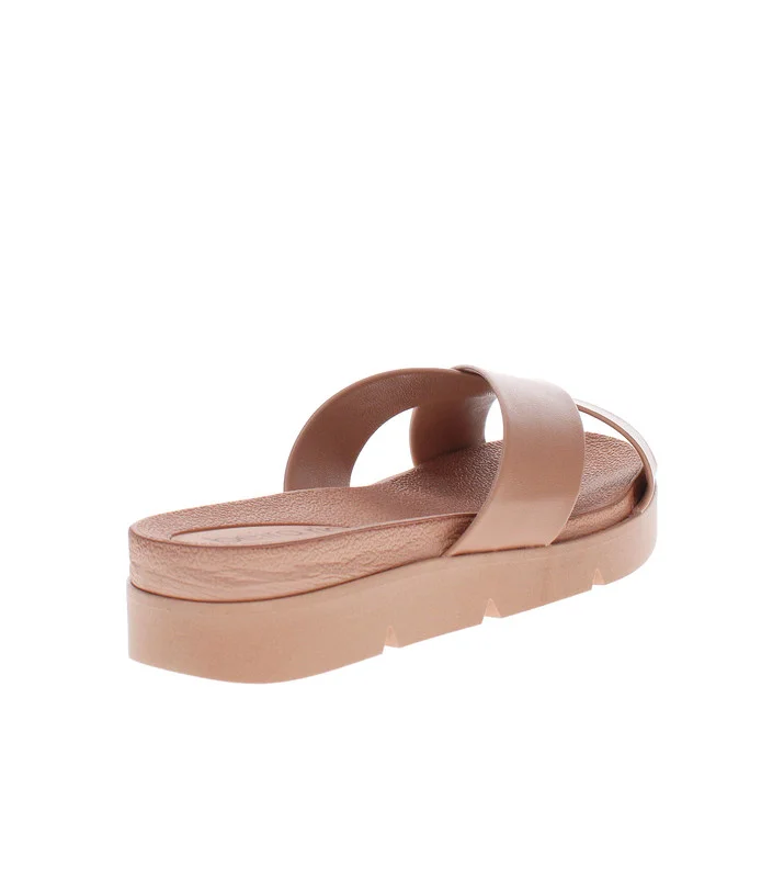 Beira Rio  Beira Rio Ladies Low Heel/Wedge Comfort Sandals Nude | Made In Brazil for Women | Best Price UAE